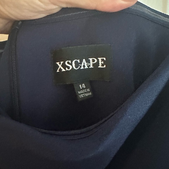 Xscape Off The Shoulder Women’s Evening Gown NAVY BLUE - Picture 6 of 6